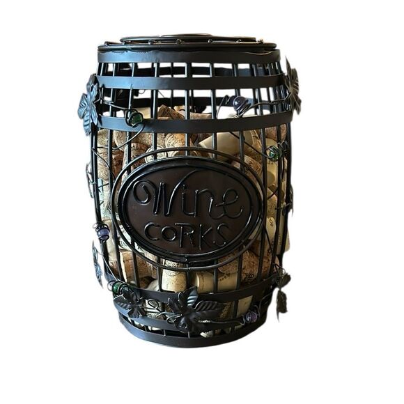 Black Metal Wine Cork Holder - Picture 3 of 4